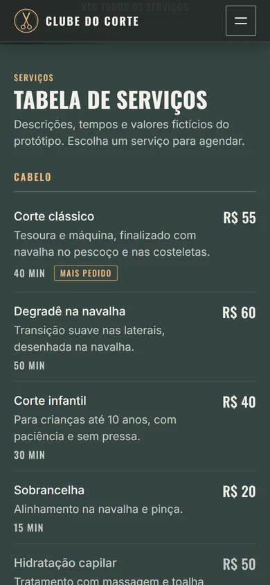 O mesmo protótipo no celular