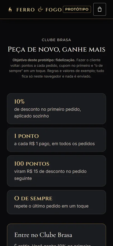 O mesmo protótipo no celular