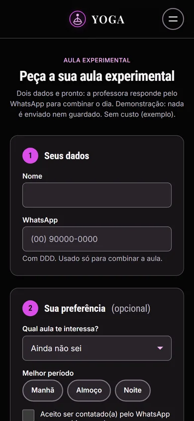 O mesmo protótipo no celular